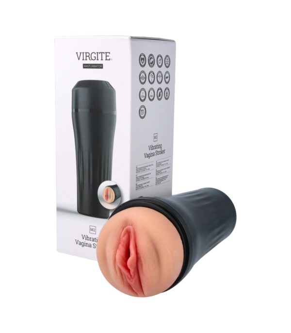 MASTURBADOR M2 VIBRADOR VAGINA USB FLESH VIRGITÉ NEGRO/CARNE     RF:VC34143