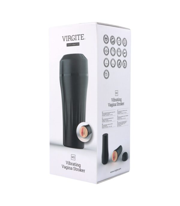 MASTURBADOR M2 VIBRADOR VAGINA USB FLESH VIRGITÉ NEGRO/CARNE     RF:VC34143 - Imagen 5