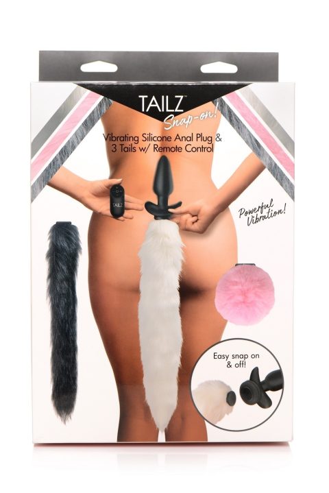 TAILZ BUTT PLUG VIBRADOR C/ MANDO C. REMOTO 3 COLAS DIFERENTES    RF: VC61292